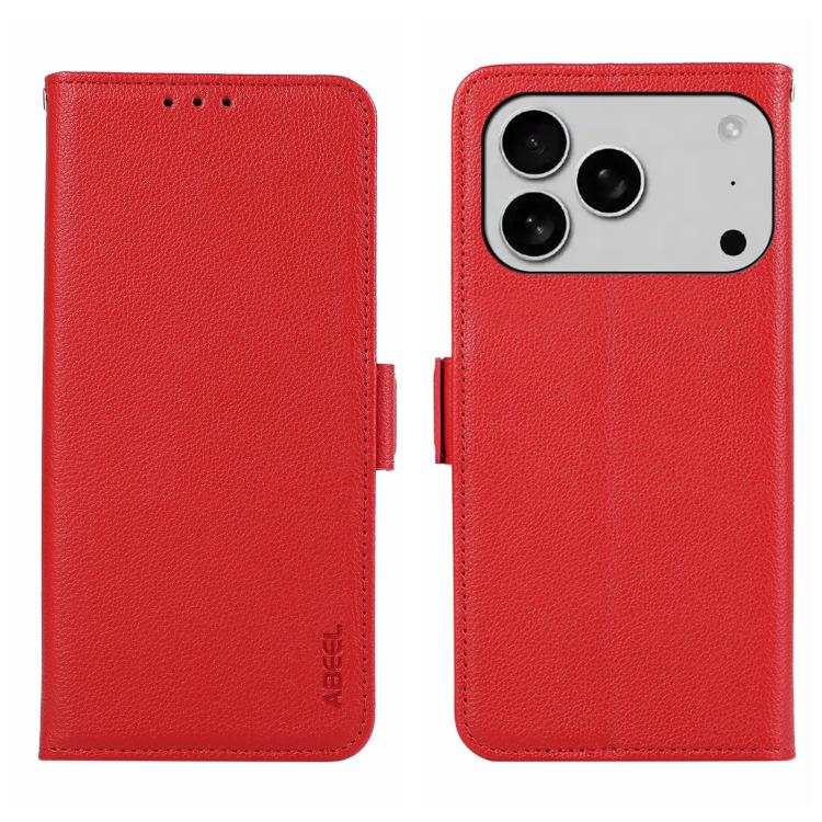 ABEEL Side-Magnetic Litchi Pattern Leather RFID Phone Case, For iPhone 18 Pro / 17 Pro, For iPhone 18 Pro Max/17 Pro Max, For iPhone 17 Air, For iPhone 15 Pro Max, For iPhone 15 Pro, For iPhone 15 Plus, For iPhone 15, For iPhone 14 Plus, For iPhone 14 ...