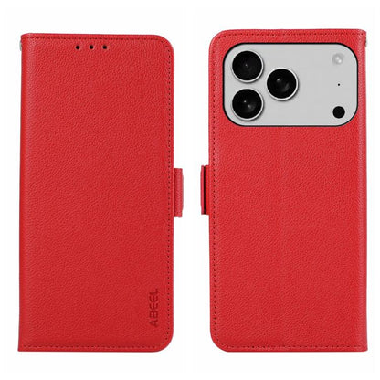 ABEEL Side-Magnetic Litchi Pattern Leather RFID Phone Case, For iPhone 18 Pro / 17 Pro, For iPhone 18 Pro Max/17 Pro Max, For iPhone 17 Air, For iPhone 15 Pro Max, For iPhone 15 Pro, For iPhone 15 Plus, For iPhone 15, For iPhone 14 Plus, For iPhone 14 ...