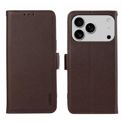 ABEEL Side-Magnetic Litchi Pattern Leather RFID Phone Case, For iPhone 18 Pro / 17 Pro, For iPhone 18 Pro Max/17 Pro Max, For iPhone 17 Air, For iPhone 15 Pro Max, For iPhone 15 Pro, For iPhone 15 Plus, For iPhone 15, For iPhone 14 Plus, For iPhone 14 ...