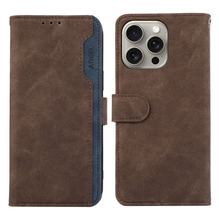 ABEEL Color Block Magnetic RFID Leather Phone Case, For iPhone 18 Pro / 17 Pro, For iPhone 18 Pro Max / 17 Pro Max, For iPhone 16e / 17e, For iPhone 17, For iPhone Air, For iPhone 16 Pro Max, For iPhone 16 Pro, For iPhone 16 Plus, For iPhone 16        ...