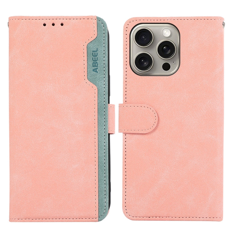 ABEEL Color Block Magnetic RFID Leather Phone Case, For iPhone 18 Pro / 17 Pro, For iPhone 18 Pro Max / 17 Pro Max, For iPhone 16e / 17e, For iPhone 17, For iPhone Air, For iPhone 16 Pro Max, For iPhone 16 Pro, For iPhone 16 Plus, For iPhone 16        ...