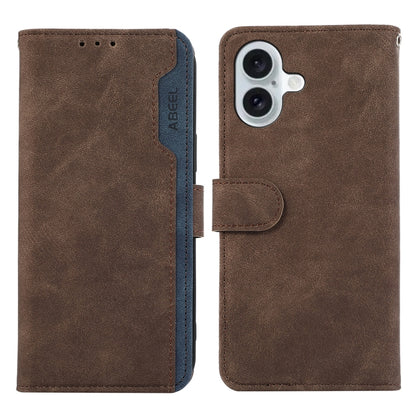 ABEEL Color Block Magnetic RFID Leather Phone Case, For iPhone 16e / 17e, For iPhone 17 Pro Max, For iPhone 17 Pro, For iPhone 17, For iPhone Air, For iPhone 16 Pro Max, For iPhone 16 Pro, For iPhone 16 Plus, For iPhone 16, For iPhone 15 Pro Max       ...