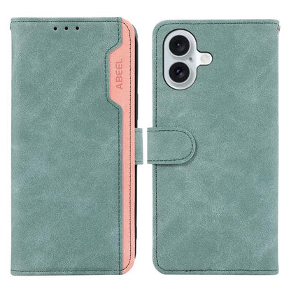 ABEEL Color Block Magnetic RFID Leather Phone Case, For iPhone 18 Pro / 17 Pro, For iPhone 18 Pro Max / 17 Pro Max, For iPhone 16e / 17e, For iPhone 17, For iPhone Air, For iPhone 16 Pro Max, For iPhone 16 Pro, For iPhone 16 Plus, For iPhone 16        ...