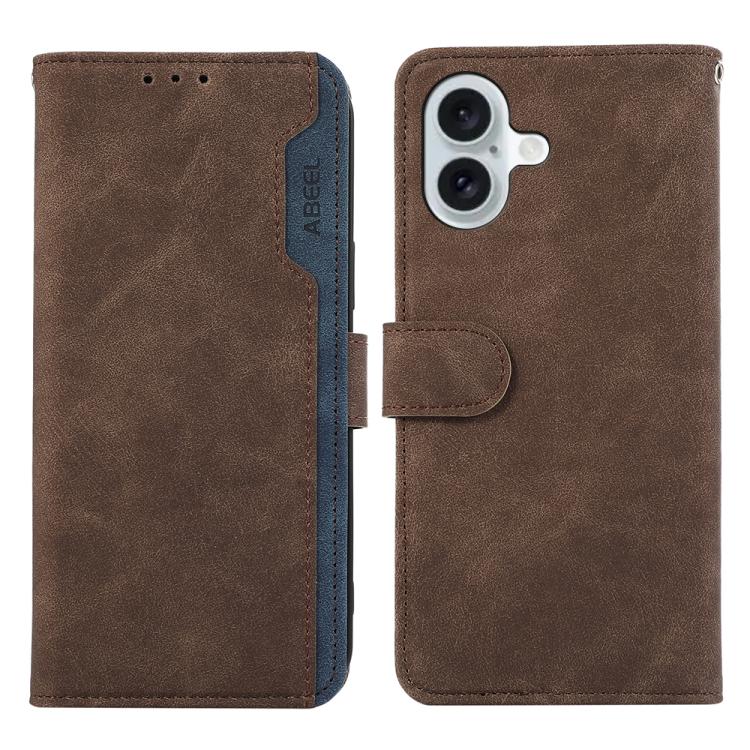 ABEEL Color Block Magnetic RFID Leather Phone Case, For iPhone 18 Pro / 17 Pro, For iPhone 18 Pro Max / 17 Pro Max, For iPhone 16e / 17e, For iPhone 17, For iPhone Air, For iPhone 16 Pro Max, For iPhone 16 Pro, For iPhone 16 Plus, For iPhone 16        ...