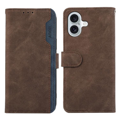ABEEL Color Block Magnetic RFID Leather Phone Case, For iPhone 18 Pro / 17 Pro, For iPhone 18 Pro Max / 17 Pro Max, For iPhone 16e / 17e, For iPhone 17, For iPhone Air, For iPhone 16 Pro Max, For iPhone 16 Pro, For iPhone 16 Plus, For iPhone 16        ...