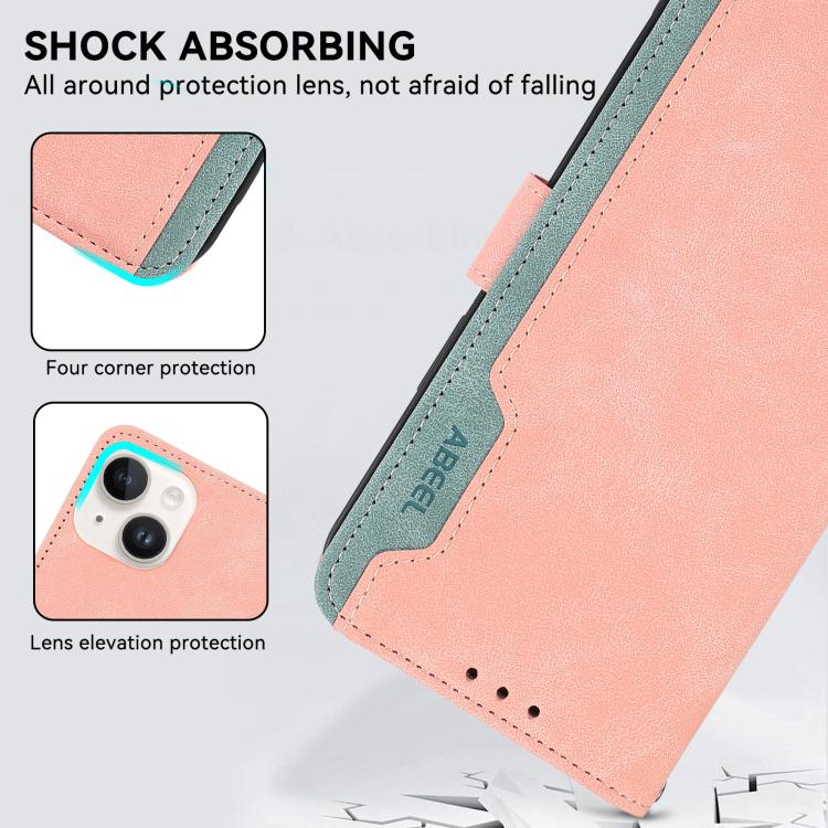 ABEEL Color Block Magnetic RFID Leather Phone Case, For iPhone 18 Pro / 17 Pro, For iPhone 18 Pro Max / 17 Pro Max, For iPhone 16e / 17e, For iPhone 17, For iPhone Air, For iPhone 16 Pro Max, For iPhone 16 Pro, For iPhone 16 Plus, For iPhone 16        ...