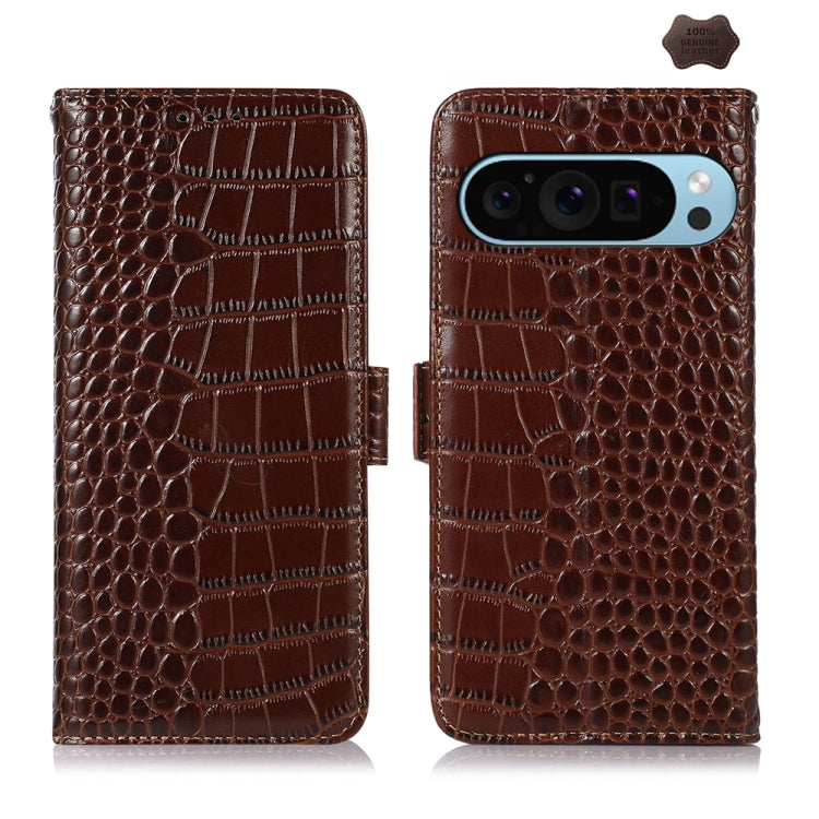 Crocodile Top Layer Cowhide Leather Phone Case, For Google Pixel 11 Pro XL, For Google Pixel 11 / 11 Pro, For Google Pixel 10a, For Google Pixel 10 Pro / 9 Pro, For Google Pixel 10 / 9, For Google Pixel 9a