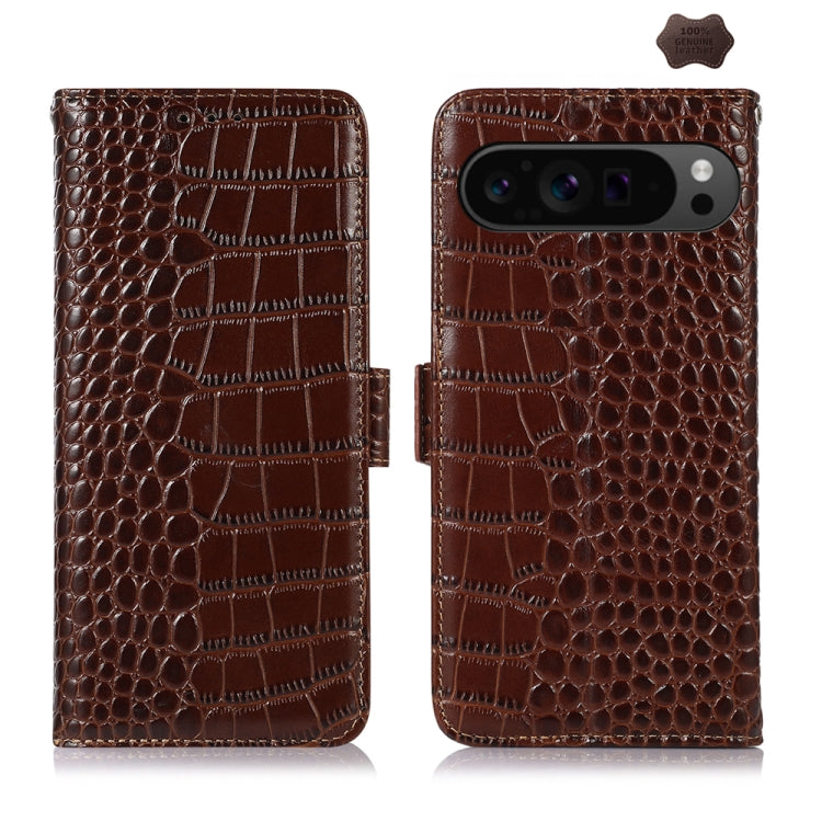 Crocodile Top Layer Cowhide Leather Phone Case, For Google Pixel 11 Pro XL, For Google Pixel 11 / 11 Pro, For Google Pixel 10a, For Google Pixel 10 Pro / 9 Pro, For Google Pixel 10 / 9, For Google Pixel 9a
