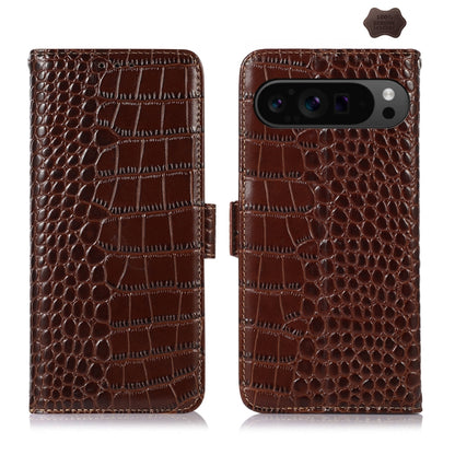 Crocodile Top Layer Cowhide Leather Phone Case, For Google Pixel 11 Pro XL, For Google Pixel 11 / 11 Pro, For Google Pixel 10a, For Google Pixel 10 Pro / 9 Pro, For Google Pixel 10 / 9, For Google Pixel 9a