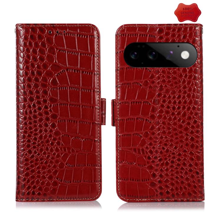 Crocodile Top Layer Cowhide Leather Phone Case, For Google Pixel 11 Pro XL, For Google Pixel 11 / 11 Pro, For Google Pixel 10a, For Google Pixel 10 Pro / 9 Pro, For Google Pixel 10 / 9, For Google Pixel 9a