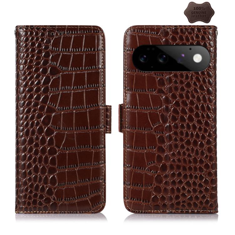 Crocodile Top Layer Cowhide Leather Phone Case, For Google Pixel 11 Pro XL, For Google Pixel 11 / 11 Pro, For Google Pixel 10a, For Google Pixel 10 Pro / 9 Pro, For Google Pixel 10 / 9, For Google Pixel 9a