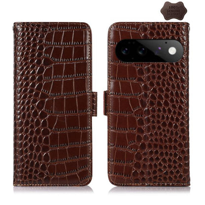 Crocodile Top Layer Cowhide Leather Phone Case, For Google Pixel 11 Pro XL, For Google Pixel 11 / 11 Pro, For Google Pixel 10a, For Google Pixel 10 Pro / 9 Pro, For Google Pixel 10 / 9, For Google Pixel 9a