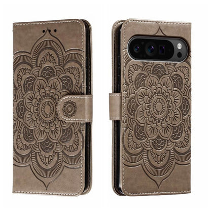 Sun Mandala Embossing Pattern Phone Leather Case, For Google Pixel 9a, For Google Pixel 9 Pro, For Google Pixel 9, For Google Pixel 8A, For Google Pixel 8 Pro, For Google Pixel 8