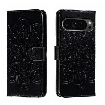 Sun Mandala Embossing Pattern Phone Leather Case, For Google Pixel 9a, For Google Pixel 9 Pro, For Google Pixel 9, For Google Pixel 8A, For Google Pixel 8 Pro, For Google Pixel 8