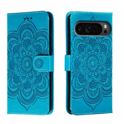 Sun Mandala Embossing Pattern Phone Leather Case, For Google Pixel 9a, For Google Pixel 9 Pro, For Google Pixel 9, For Google Pixel 8A, For Google Pixel 8 Pro, For Google Pixel 8