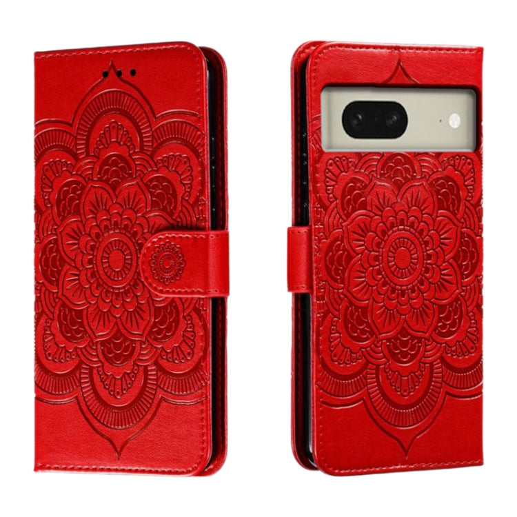 Sun Mandala Embossing Pattern Phone Leather Case, For Google Pixel 9a, For Google Pixel 9 Pro, For Google Pixel 9, For Google Pixel 8A, For Google Pixel 8 Pro, For Google Pixel 8