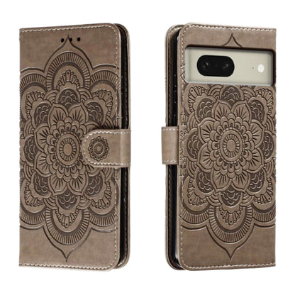 Sun Mandala Embossing Pattern Phone Leather Case, For Google Pixel 9a, For Google Pixel 9 Pro, For Google Pixel 9, For Google Pixel 8A, For Google Pixel 8 Pro, For Google Pixel 8