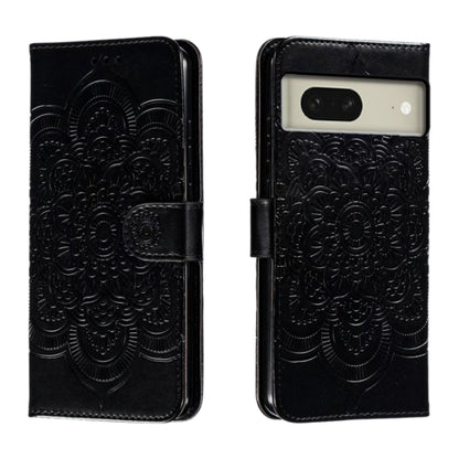 Sun Mandala Embossing Pattern Phone Leather Case, For Google Pixel 9a, For Google Pixel 9 Pro, For Google Pixel 9, For Google Pixel 8A, For Google Pixel 8 Pro, For Google Pixel 8