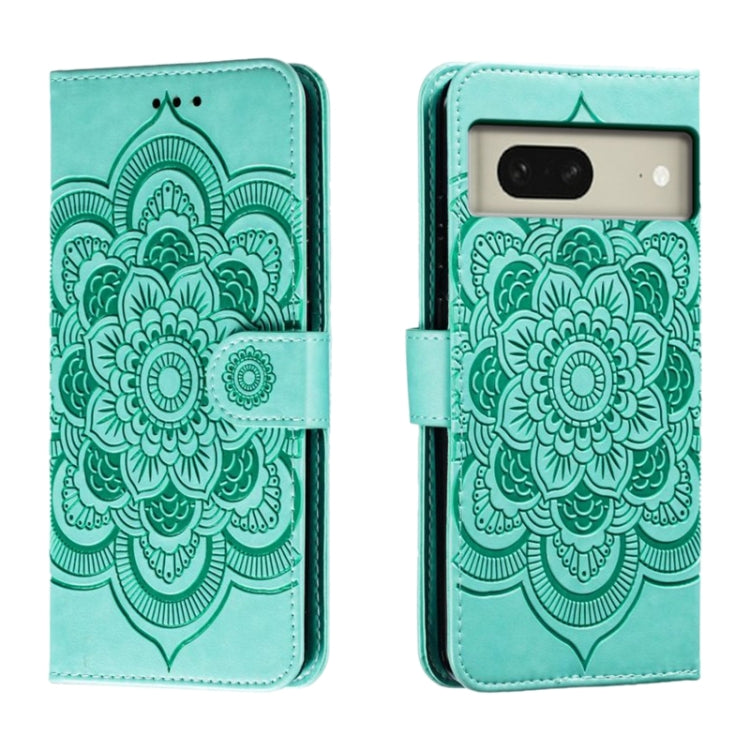 Sun Mandala Embossing Pattern Phone Leather Case, For Google Pixel 9a, For Google Pixel 9 Pro, For Google Pixel 9, For Google Pixel 8A, For Google Pixel 8 Pro, For Google Pixel 8