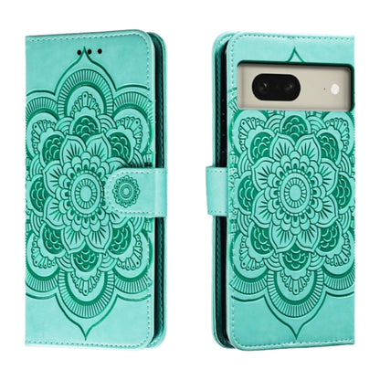 Sun Mandala Embossing Pattern Phone Leather Case, For Google Pixel 9a, For Google Pixel 9 Pro, For Google Pixel 9, For Google Pixel 8A, For Google Pixel 8 Pro, For Google Pixel 8