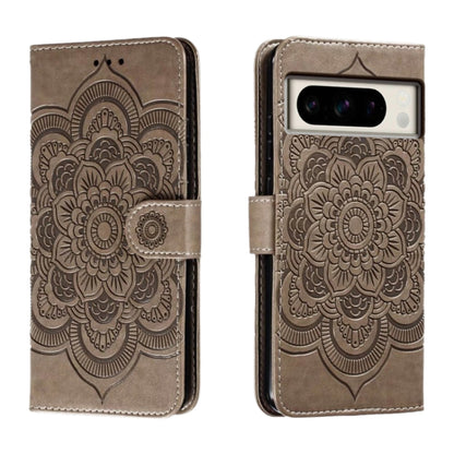 Sun Mandala Embossing Pattern Phone Leather Case, For Google Pixel 9a, For Google Pixel 9 Pro, For Google Pixel 9, For Google Pixel 8A, For Google Pixel 8 Pro, For Google Pixel 8