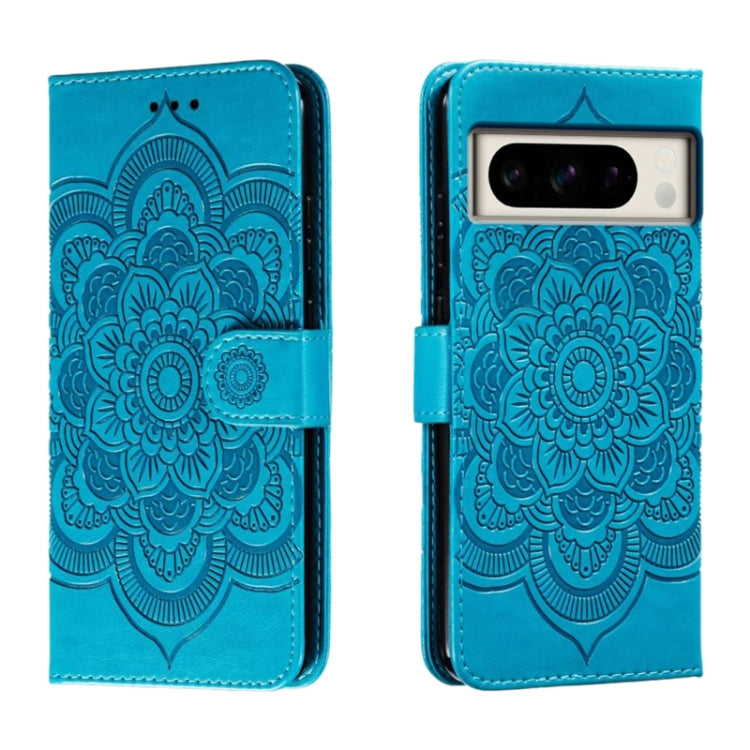 Sun Mandala Embossing Pattern Phone Leather Case, For Google Pixel 9a, For Google Pixel 9 Pro, For Google Pixel 9, For Google Pixel 8A, For Google Pixel 8 Pro, For Google Pixel 8