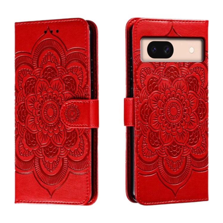 Sun Mandala Embossing Pattern Phone Leather Case, For Google Pixel 9a, For Google Pixel 9 Pro, For Google Pixel 9, For Google Pixel 8A, For Google Pixel 8 Pro, For Google Pixel 8