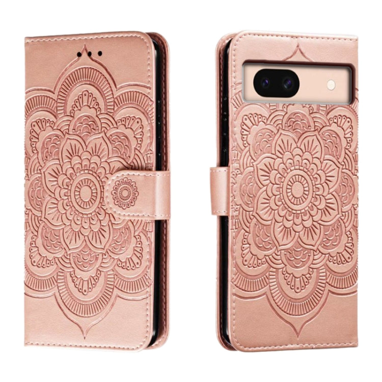 Sun Mandala Embossing Pattern Phone Leather Case, For Google Pixel 9a, For Google Pixel 9 Pro, For Google Pixel 9, For Google Pixel 8A, For Google Pixel 8 Pro, For Google Pixel 8