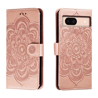 Sun Mandala Embossing Pattern Phone Leather Case, For Google Pixel 9a, For Google Pixel 9 Pro, For Google Pixel 9, For Google Pixel 8A, For Google Pixel 8 Pro, For Google Pixel 8