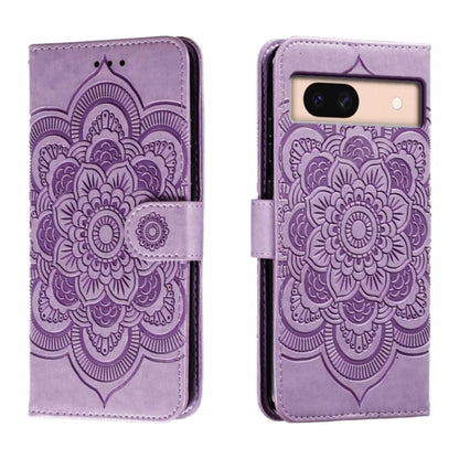 Sun Mandala Embossing Pattern Phone Leather Case, For Google Pixel 9a, For Google Pixel 9 Pro, For Google Pixel 9, For Google Pixel 8A, For Google Pixel 8 Pro, For Google Pixel 8