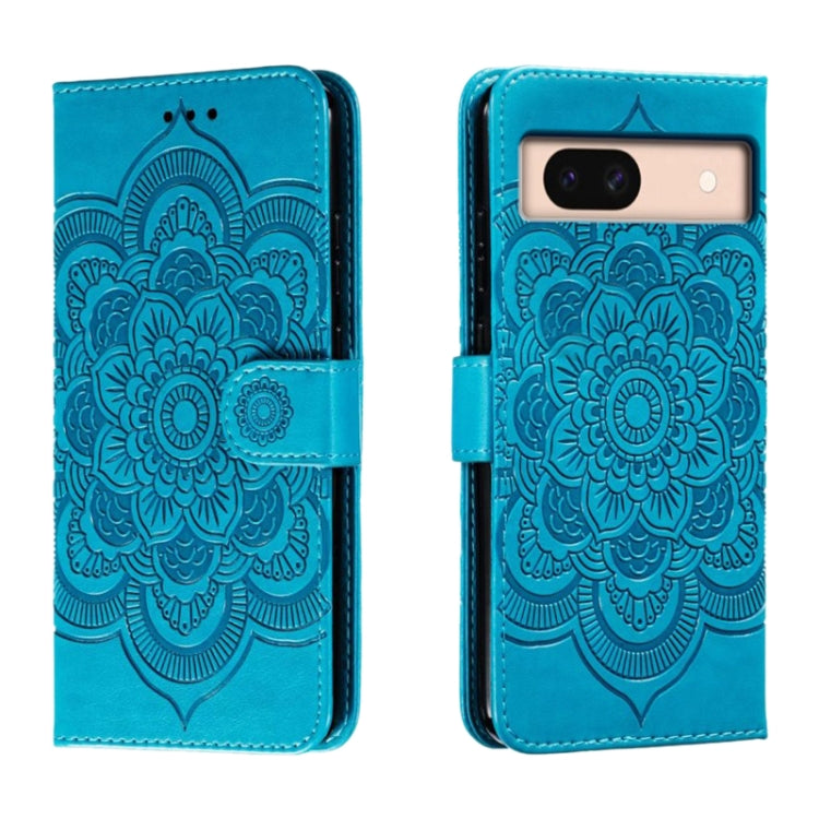 Sun Mandala Embossing Pattern Phone Leather Case, For Google Pixel 9a, For Google Pixel 9 Pro, For Google Pixel 9, For Google Pixel 8A, For Google Pixel 8 Pro, For Google Pixel 8
