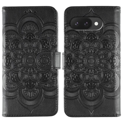 Sun Mandala Embossing Pattern Phone Leather Case, For Google Pixel 9a, For Google Pixel 9 Pro, For Google Pixel 9, For Google Pixel 8A, For Google Pixel 8 Pro, For Google Pixel 8