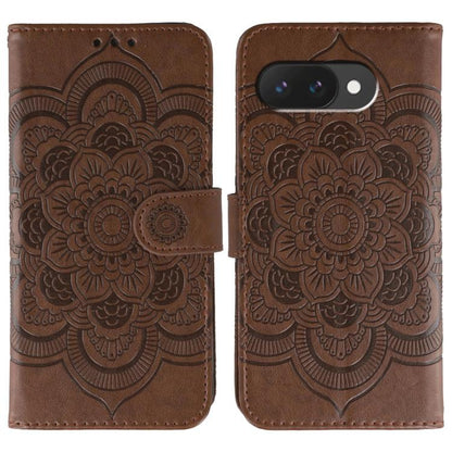 Sun Mandala Embossing Pattern Phone Leather Case, For Google Pixel 9a, For Google Pixel 9 Pro, For Google Pixel 9, For Google Pixel 8A, For Google Pixel 8 Pro, For Google Pixel 8