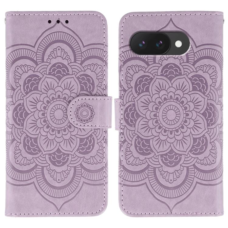 Sun Mandala Embossing Pattern Phone Leather Case, For Google Pixel 9a, For Google Pixel 9 Pro, For Google Pixel 9, For Google Pixel 8A, For Google Pixel 8 Pro, For Google Pixel 8