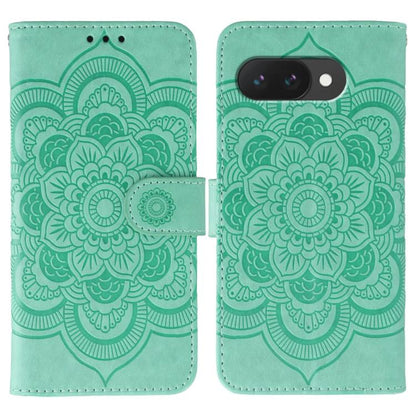 Sun Mandala Embossing Pattern Phone Leather Case, For Google Pixel 9a, For Google Pixel 9 Pro, For Google Pixel 9, For Google Pixel 8A, For Google Pixel 8 Pro, For Google Pixel 8