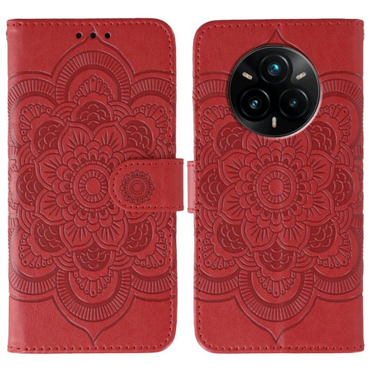Sun Mandala Embossing Pattern Phone Leather Case, For Realme 14 Pro+, For Realme 14 Pro, For Realme 14x, For Realme GT7 Pro, For Realme 11 5G, For Realme C53, For Realme 11 Pro, For Realme C15 / C25 / Narzo 30A, For Realme C12