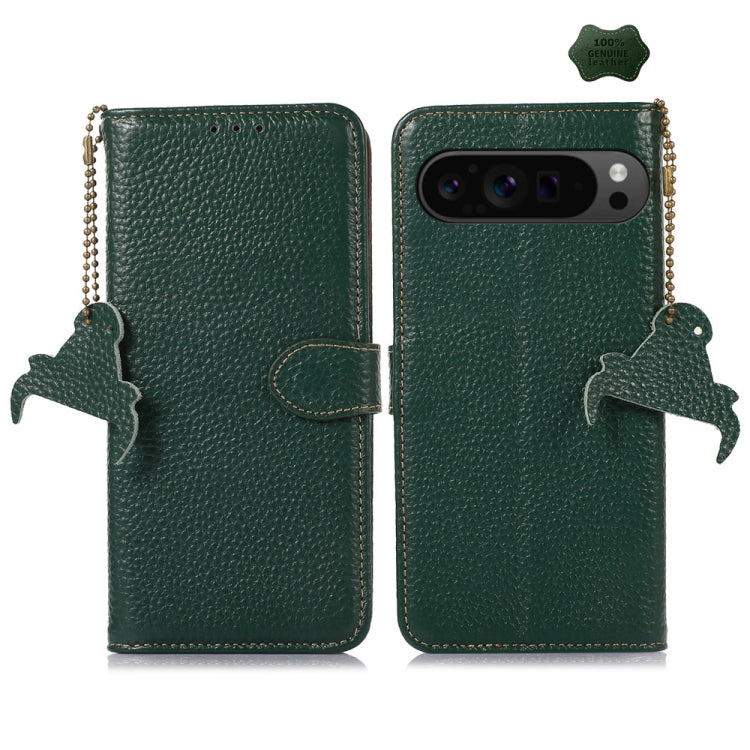 Genuine Leather Litchi Texture RFID Leather Phone Case, For Google Pixel 11 Pro XL, For Google Pixel 11 / 11 Pro, For Google Pixel 10a, For Google Pixel 10 / 9, For Google Pixel 9a, For Google Pixel 10 Pro / 9 Pro