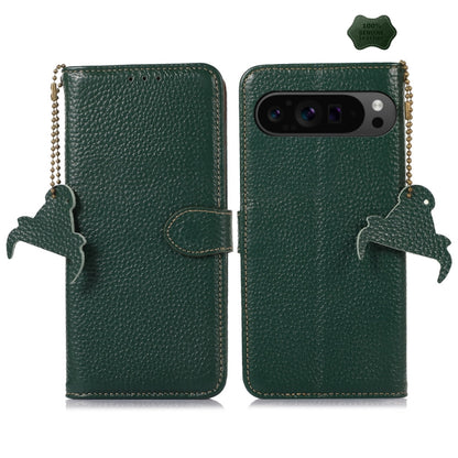 Genuine Leather Litchi Texture RFID Leather Phone Case, For Google Pixel 11 Pro XL, For Google Pixel 11 / 11 Pro, For Google Pixel 10a, For Google Pixel 10 / 9, For Google Pixel 9a, For Google Pixel 10 Pro / 9 Pro