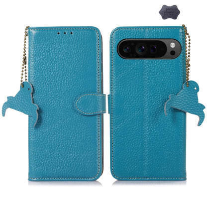 Genuine Leather Litchi Texture RFID Leather Phone Case, For Google Pixel 11 Pro XL, For Google Pixel 11 / 11 Pro, For Google Pixel 10a, For Google Pixel 10 / 9, For Google Pixel 9a, For Google Pixel 10 Pro / 9 Pro