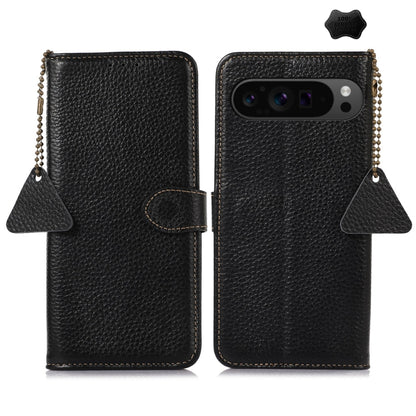Genuine Leather Litchi Texture RFID Leather Phone Case, For Google Pixel 11 Pro XL, For Google Pixel 11 / 11 Pro, For Google Pixel 10a, For Google Pixel 10 / 9, For Google Pixel 9a, For Google Pixel 10 Pro / 9 Pro