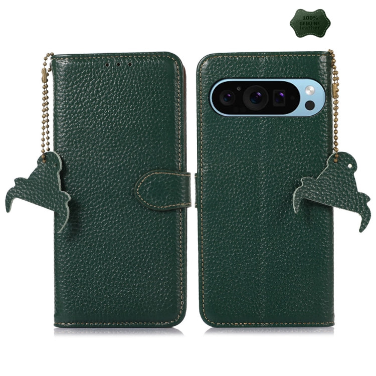Genuine Leather Litchi Texture RFID Leather Phone Case, For Google Pixel 11 Pro XL, For Google Pixel 11 / 11 Pro, For Google Pixel 10a, For Google Pixel 10 / 9, For Google Pixel 9a, For Google Pixel 10 Pro / 9 Pro
