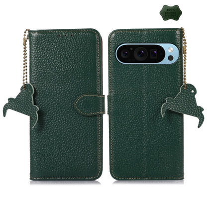 Genuine Leather Litchi Texture RFID Leather Phone Case, For Google Pixel 11 Pro XL, For Google Pixel 11 / 11 Pro, For Google Pixel 10a, For Google Pixel 10 / 9, For Google Pixel 9a, For Google Pixel 10 Pro / 9 Pro