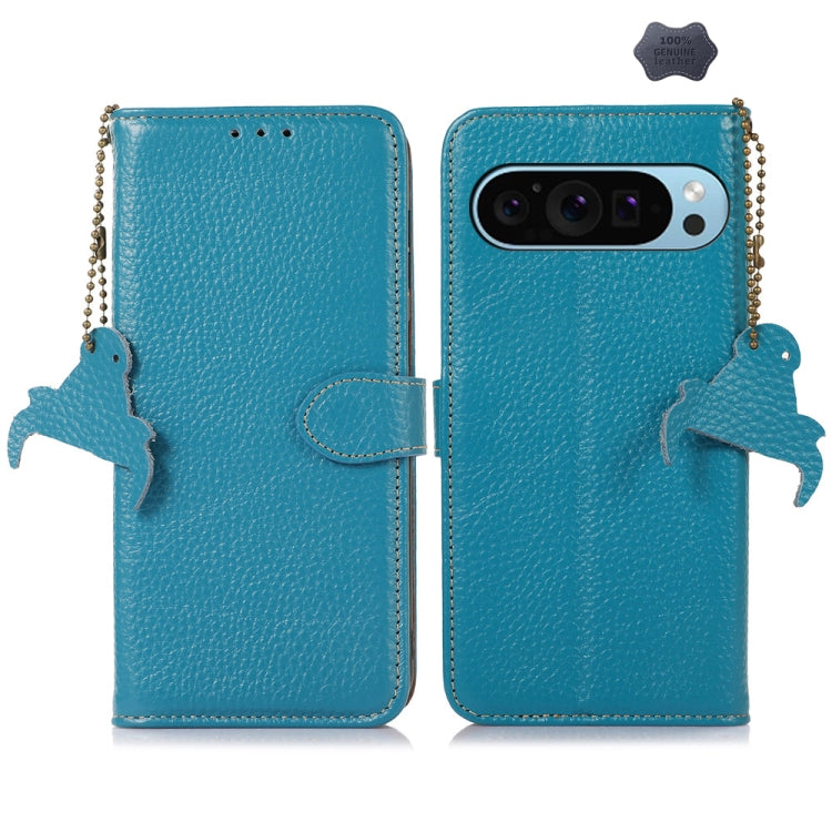 Genuine Leather Litchi Texture RFID Leather Phone Case, For Google Pixel 11 Pro XL, For Google Pixel 11 / 11 Pro, For Google Pixel 10a, For Google Pixel 10 / 9, For Google Pixel 9a, For Google Pixel 10 Pro / 9 Pro
