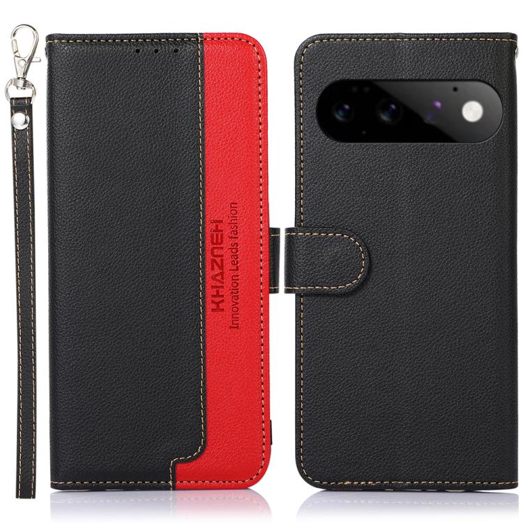 KHAZNEH Litchi Texture Leather RFID Phone Case, For Google Pixel 11 Pro XL, For Google Pixel 11 / 11 Pro, For Google Pixel 10a, For Google Pixel 10 Pro / 9 Pro, For Google Pixel 10 / 9, For Google Pixel 9a