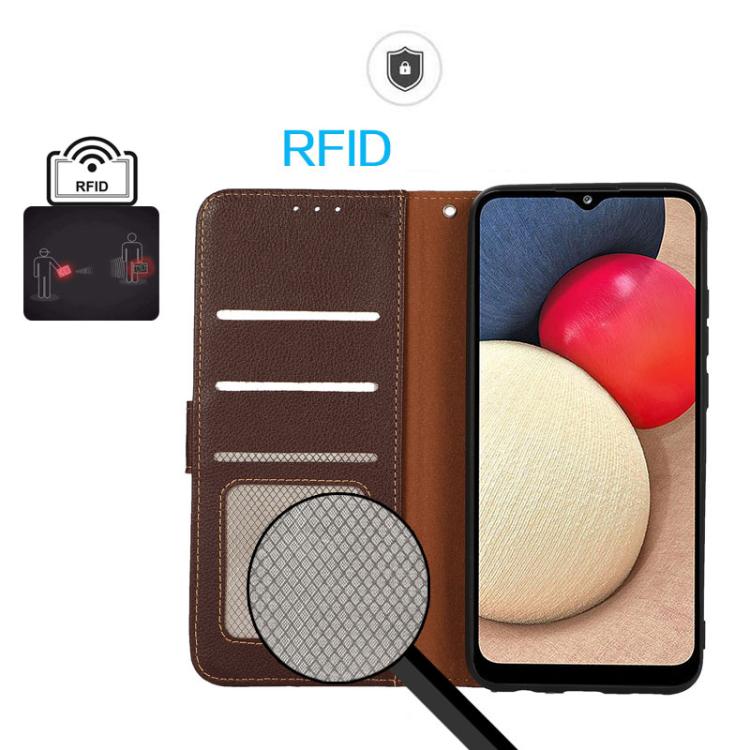 KHAZNEH Litchi Texture Leather RFID Phone Case, For Google Pixel 11 Pro XL, For Google Pixel 11 / 11 Pro, For Google Pixel 10a, For Google Pixel 10 Pro / 9 Pro, For Google Pixel 10 / 9, For Google Pixel 9a