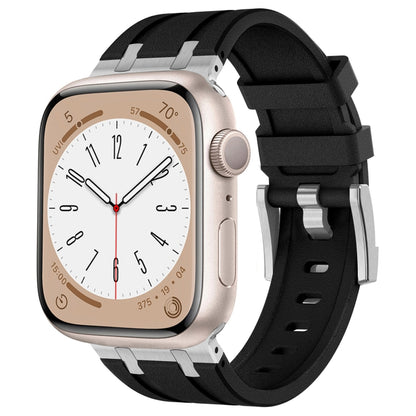 Stone Grain Liquid Silicone Watch Band, For Apple Watch SE 2023 44mm, For Apple Watch Ultra 2 49mm, For Apple Watch Series 9 45mm, For Apple Watch Ultra 49mm, For Apple Watch Series 8 45mm, For Apple Watch SE 2022 44mm, For Apple Watch Series 7 45mm   ...