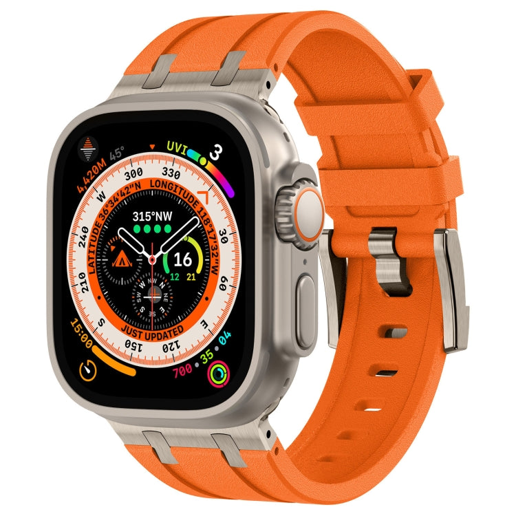 Stone Grain Liquid Silicone Watch Band, For Apple Watch SE 2023 44mm, For Apple Watch Ultra 2 49mm, For Apple Watch Series 9 45mm, For Apple Watch Ultra 49mm, For Apple Watch Series 8 45mm, For Apple Watch SE 2022 44mm, For Apple Watch Series 7 45mm   ...