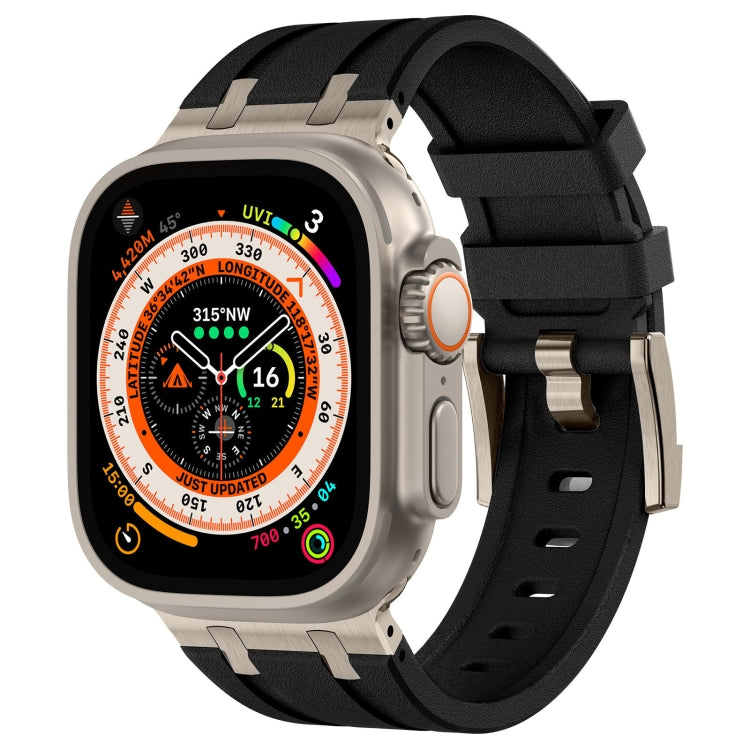 Stone Grain Liquid Silicone Watch Band, For Apple Watch SE 2023 44mm, For Apple Watch Ultra 2 49mm, For Apple Watch Series 9 45mm, For Apple Watch Ultra 49mm, For Apple Watch Series 8 45mm, For Apple Watch SE 2022 44mm, For Apple Watch Series 7 45mm   ...