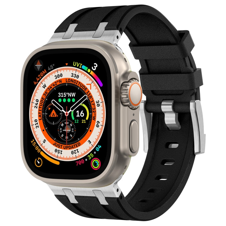 Stone Grain Liquid Silicone Watch Band, For Apple Watch SE 2023 44mm, For Apple Watch Ultra 2 49mm, For Apple Watch Series 9 45mm, For Apple Watch Ultra 49mm, For Apple Watch Series 8 45mm, For Apple Watch SE 2022 44mm, For Apple Watch Series 7 45mm   ...