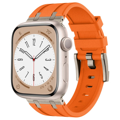 Stone Grain Liquid Silicone Watch Band, For Apple Watch SE 2023 44mm, For Apple Watch Ultra 2 49mm, For Apple Watch Series 9 45mm, For Apple Watch Ultra 49mm, For Apple Watch Series 8 45mm, For Apple Watch SE 2022 44mm, For Apple Watch Series 7 45mm   ...